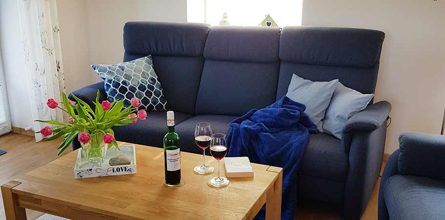 Ferienhaus-Wohnzimmer